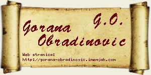 Gorana Obradinović vizit kartica
